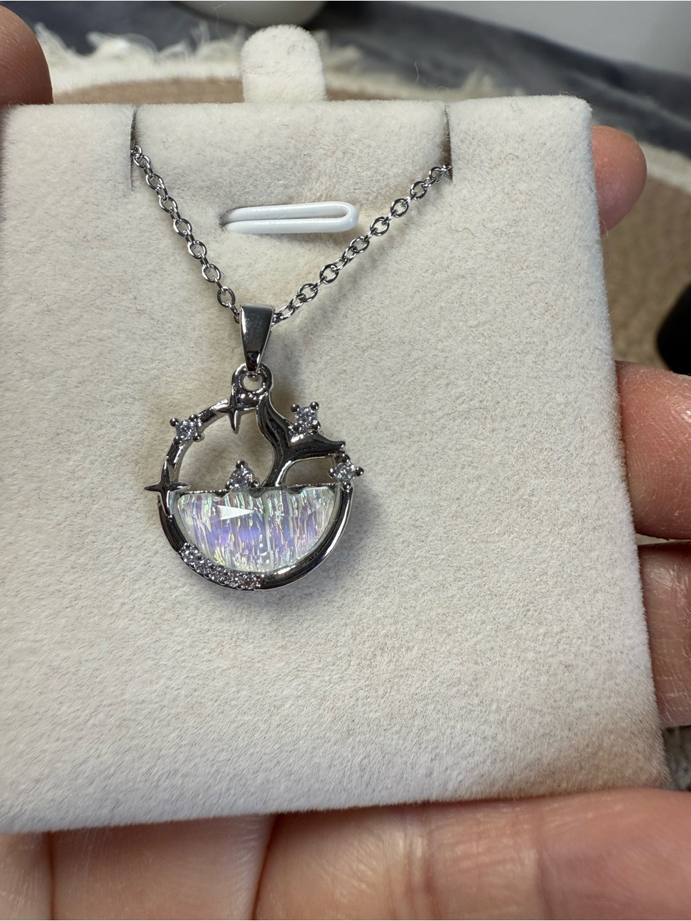 Whale tail ocean wave  Pendant stainless steel chain Necklace graduation gift